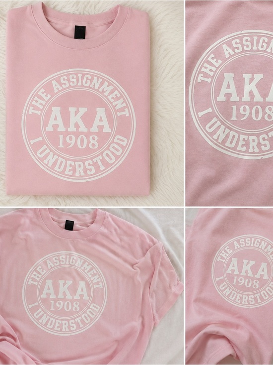 Gildan Tops - AKA 1908 Pink T‑Shirt - Crew Neck Top